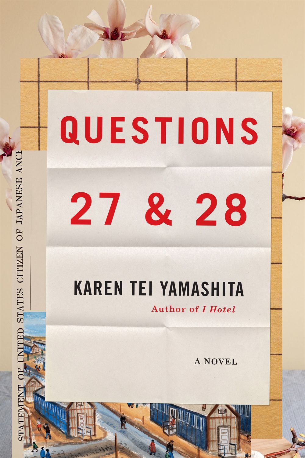 The book cover of “Questions 27 & 28” by Karen Tei Yamashita