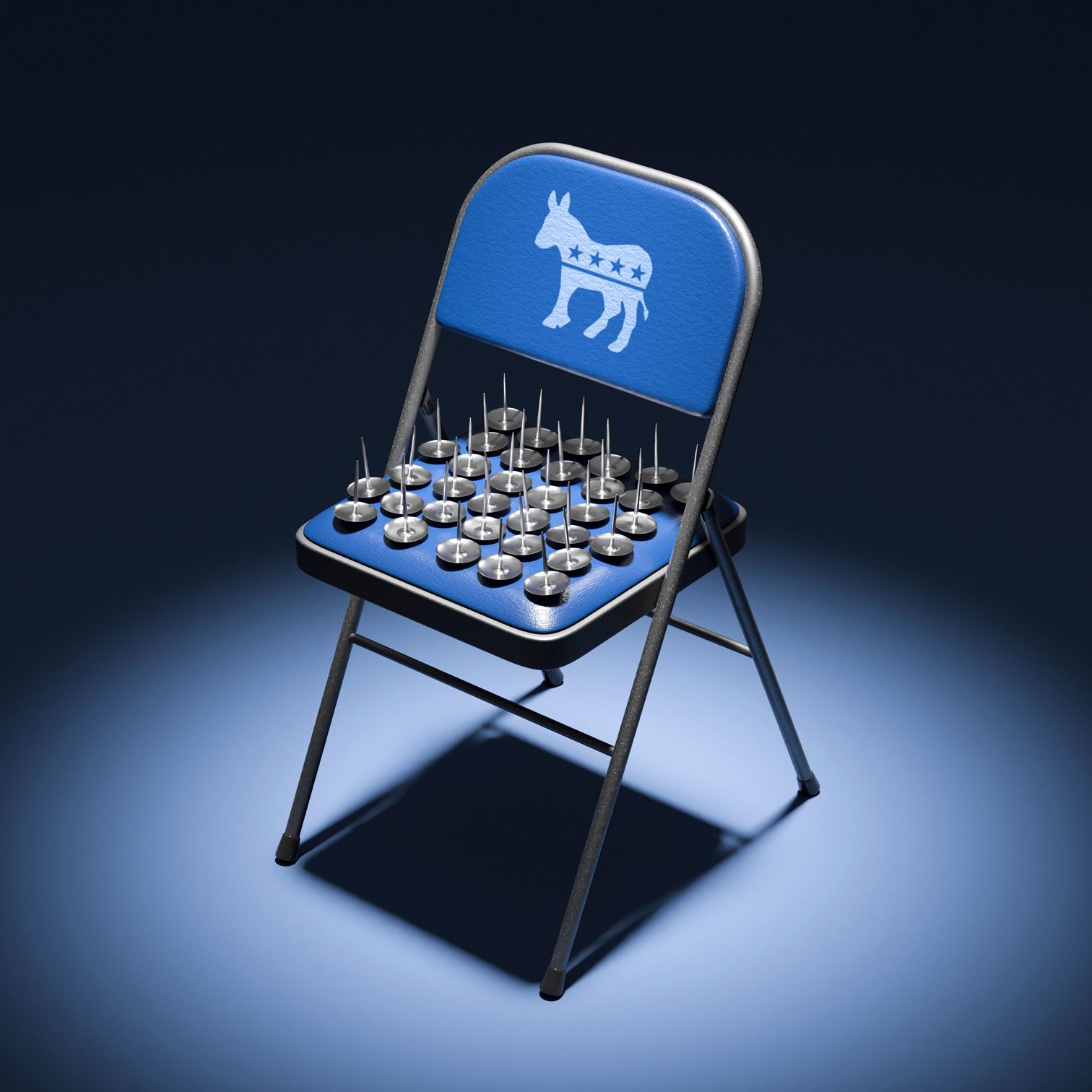 Illustration of a foldout chair with pins