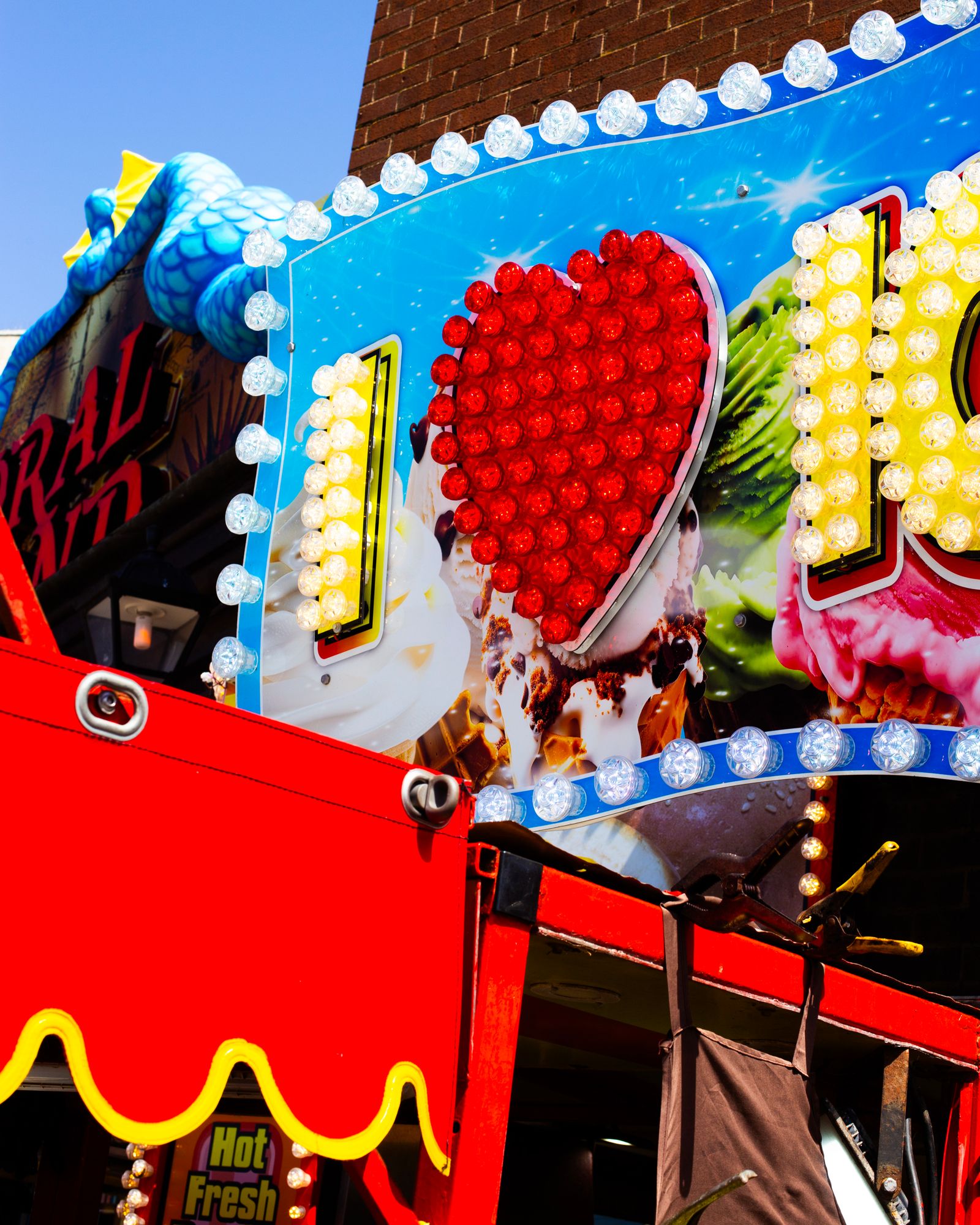 A brightly colored sign.